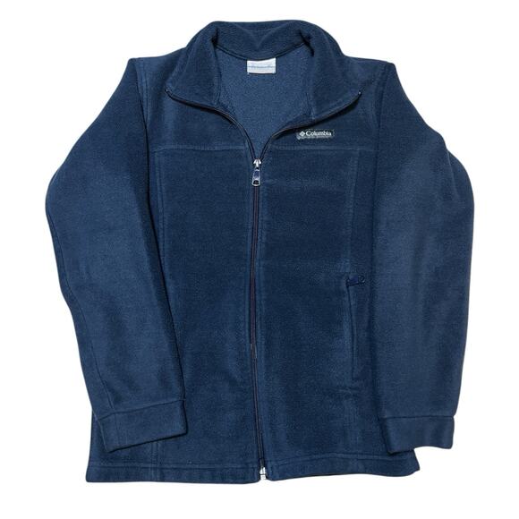 Columbia Youth Benton Springs Fleece Jacket Blue Medium Full Zip - Picture 1 of 7
